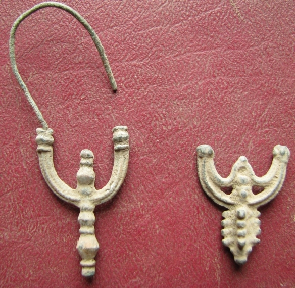 Ancient Artifact Bronze Earrings
